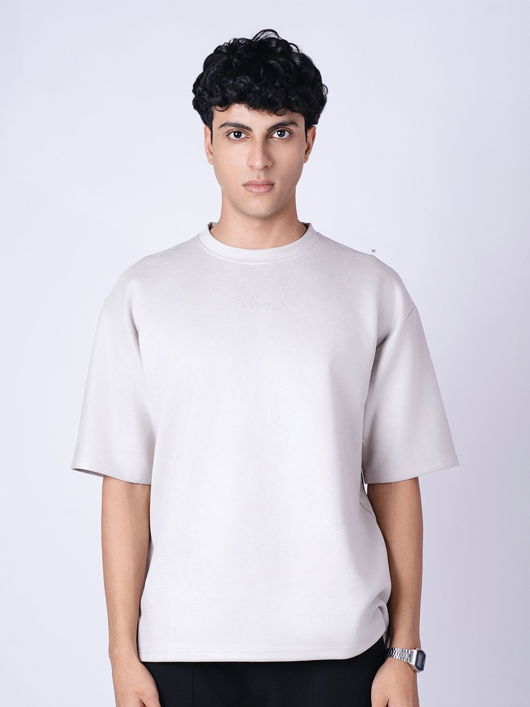 HOP HEAD Embroidered Suede Baggy T-shirt