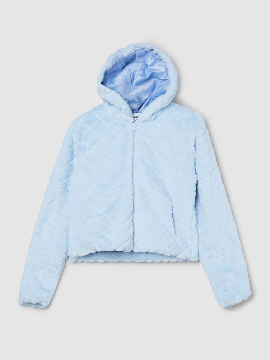 max Girls Hooded Solid Cotton Casual Parka Jacket