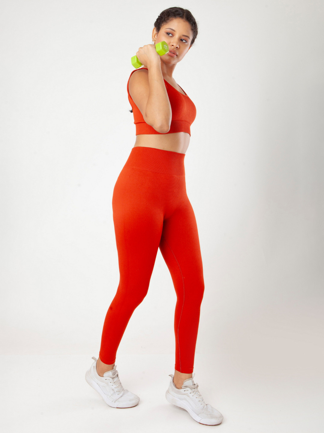 THEFITTHEORY Women Theory Tangerine Glow Seamless Tights