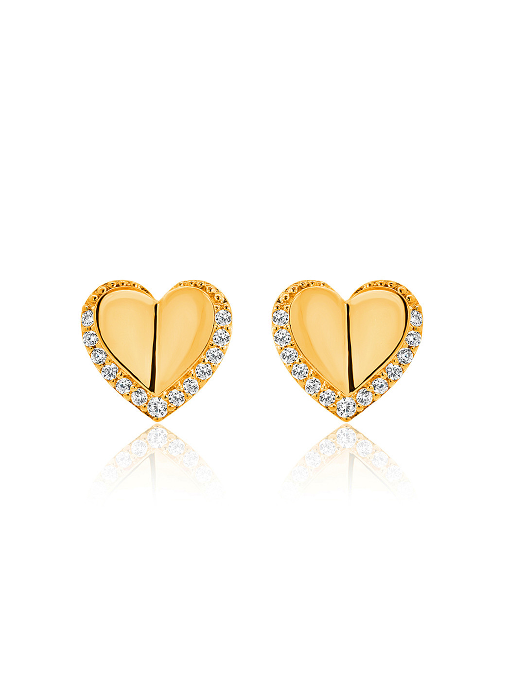 Nistra Heart Shaped Sterling Silver Studs Earrings