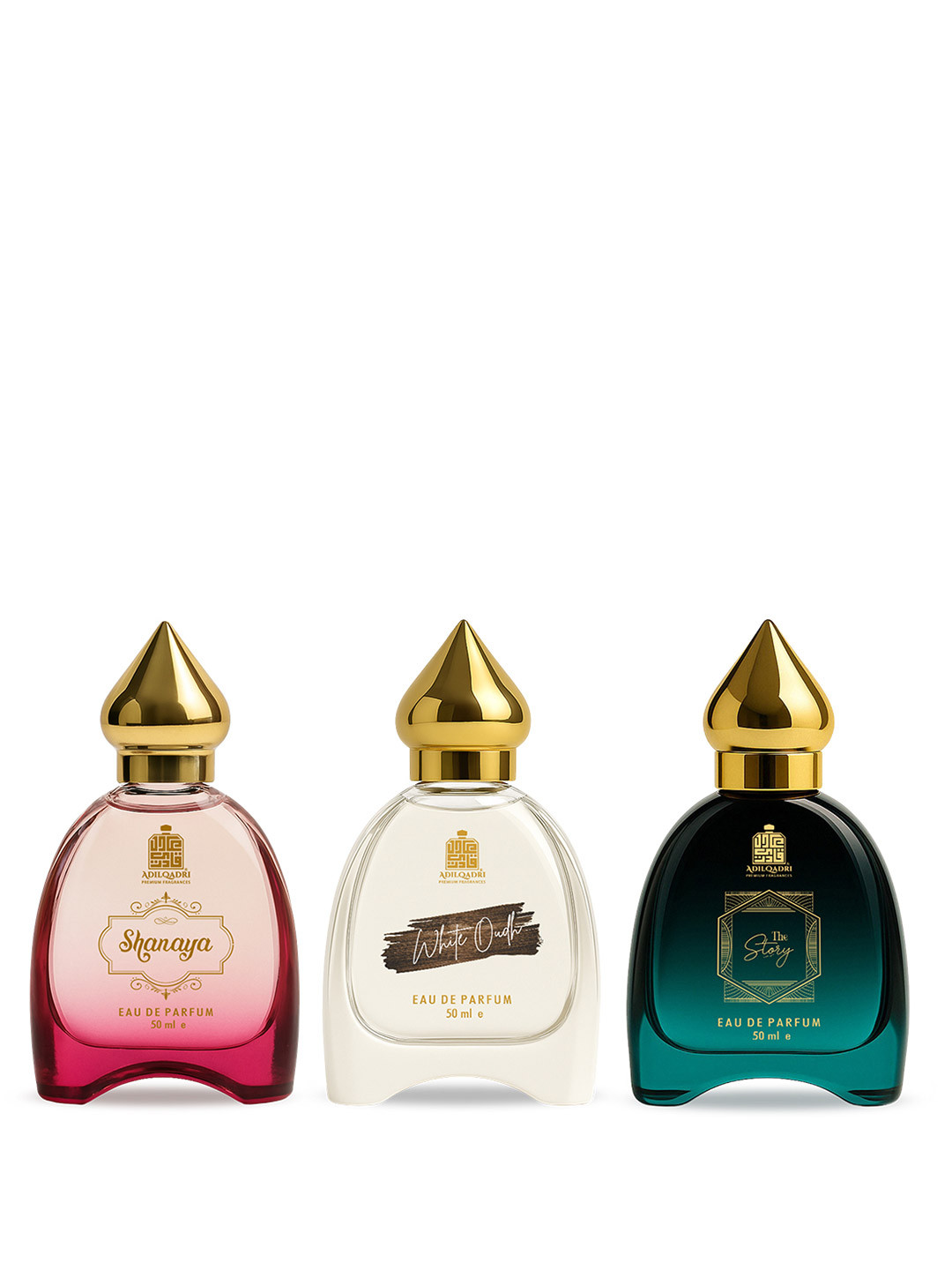 ADILQADRI Set Of 3 Long Lasting Eau De Parfum 50ml Each - Shanaya+White Oudh+The Story