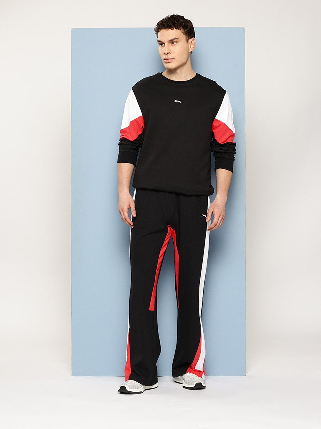 Slazenger Cotton Colourblocked Detail Athleisure Tracksuit