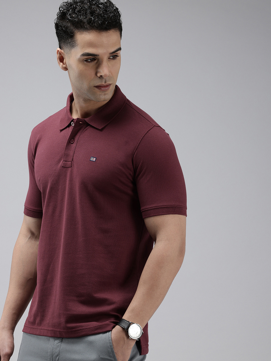 Arrow Self-Design Polo Collar T-shirt