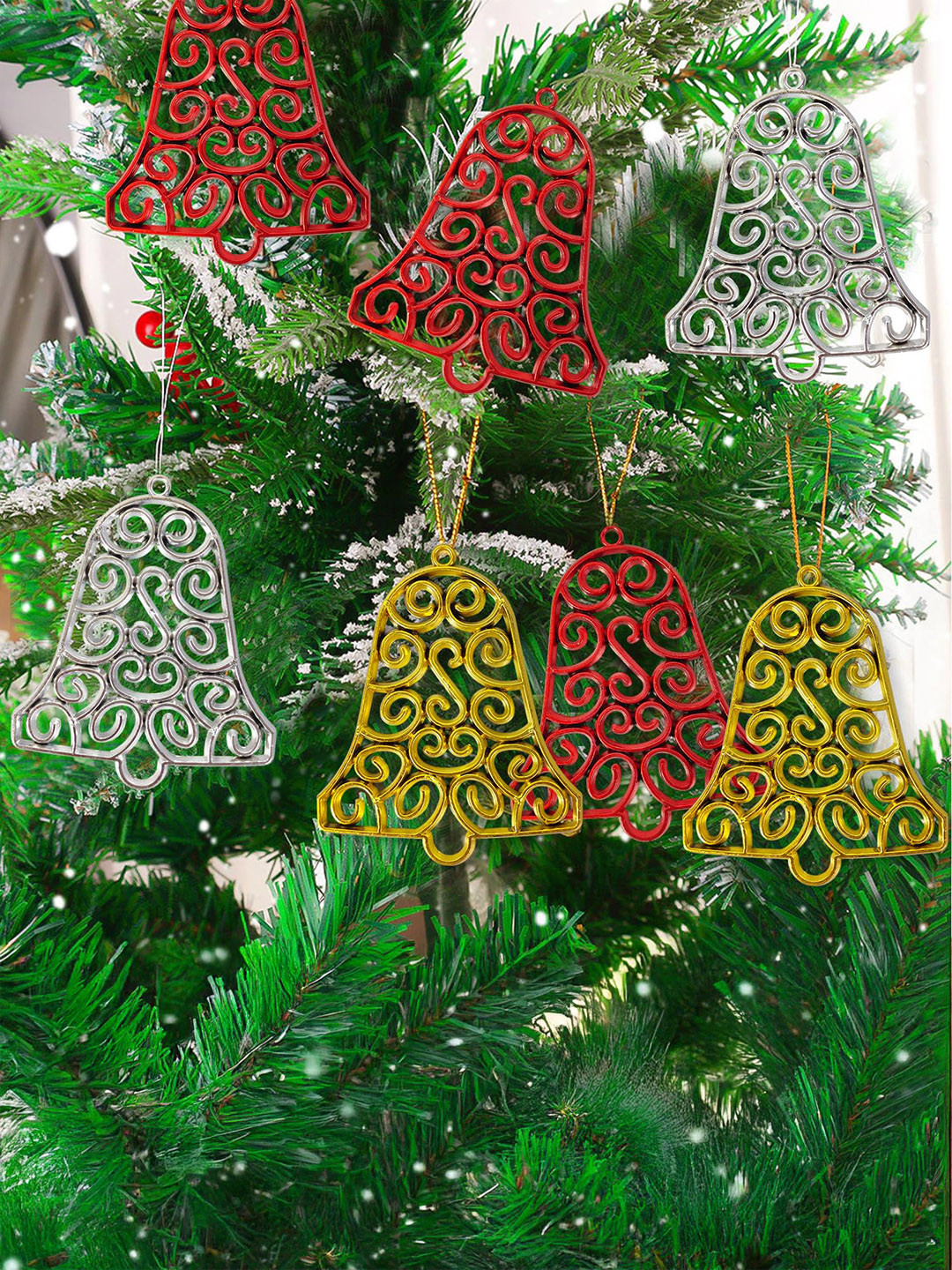 Ascension Red & Grey 6 Pieces Hangings Bells Decor