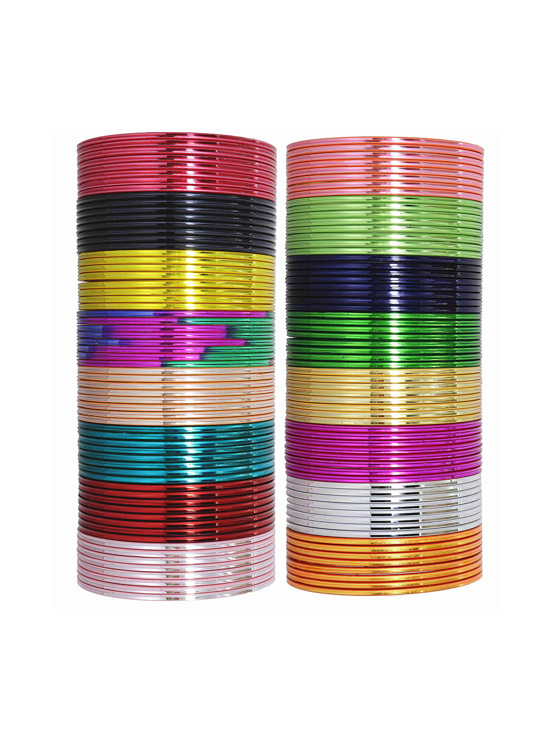 ZULKA Set of 128 Metal with Simple and Smooth Edges Bangles