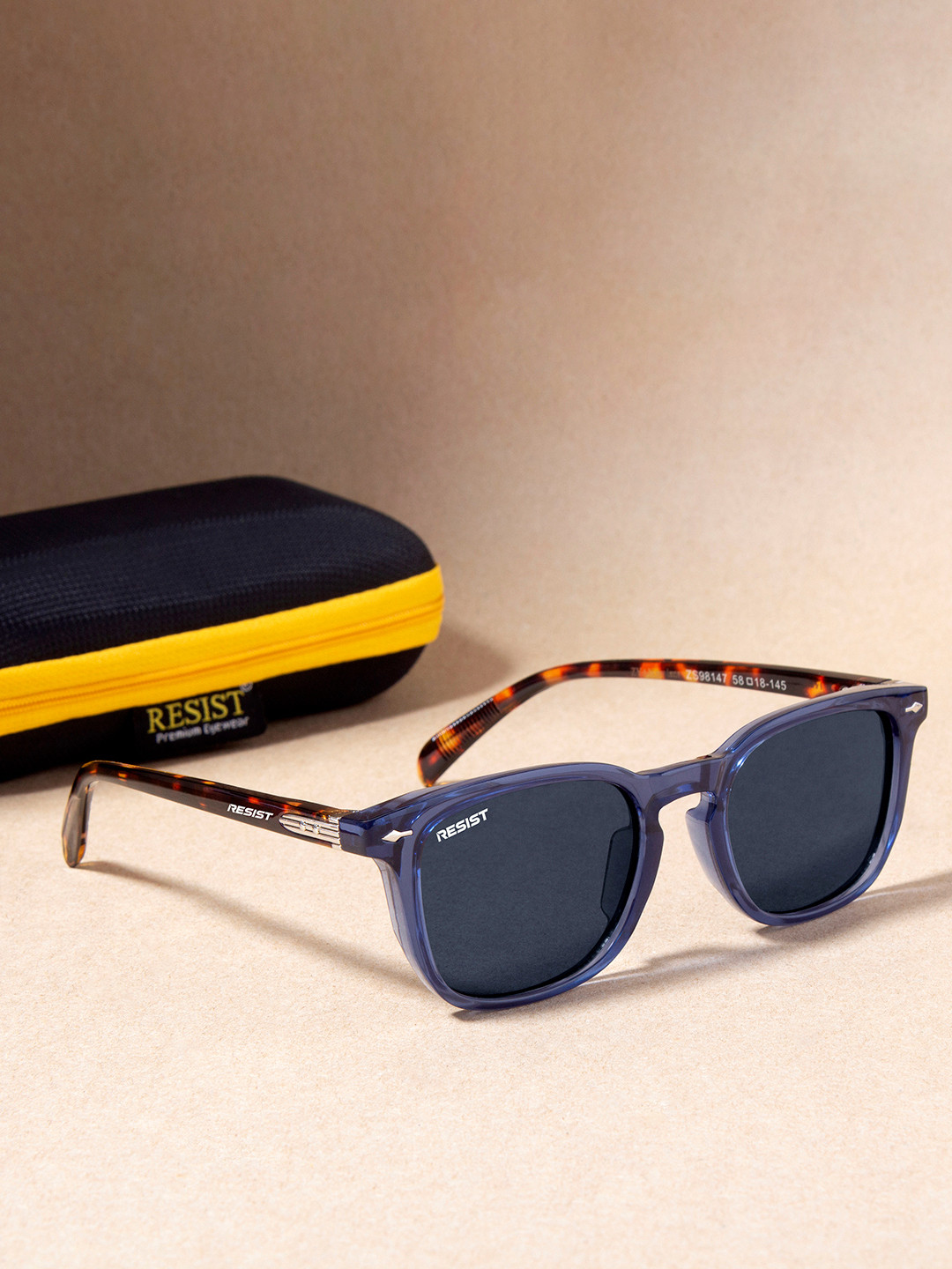 RESIST EYEWEAR Unisex Wayfarer Sunglasses with UV Protected Lens ZYAN BLUE TIGER BLACK 3