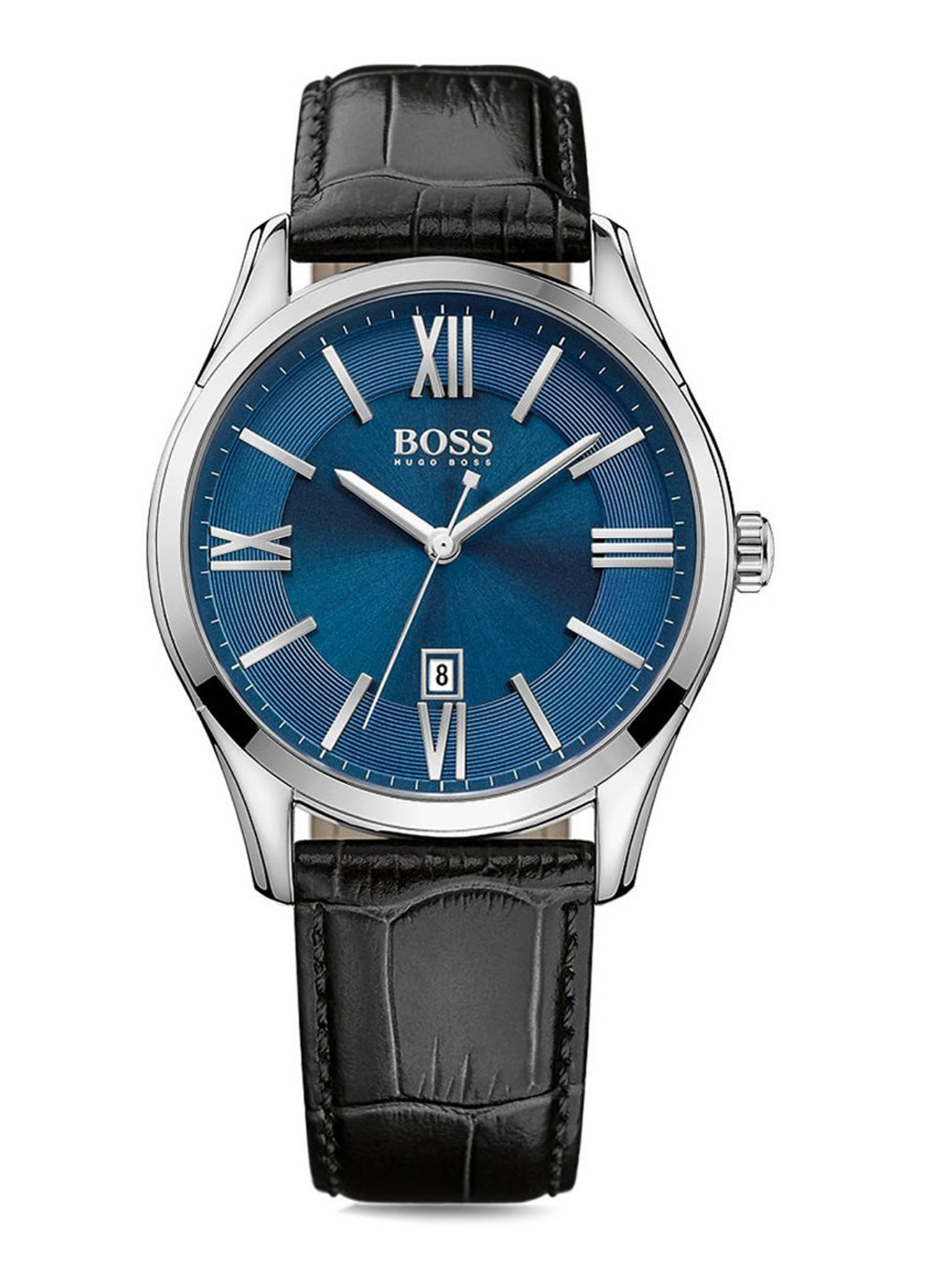 BOSS Men Ambassador Leather Textured Straps Analogue Watch 1513386