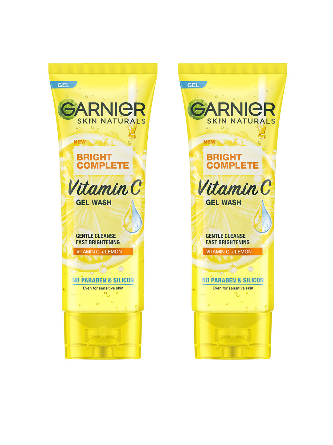 Garnier Set Of 2 Bright Complete Vitamin C Gel Face Wash - 100g Each
