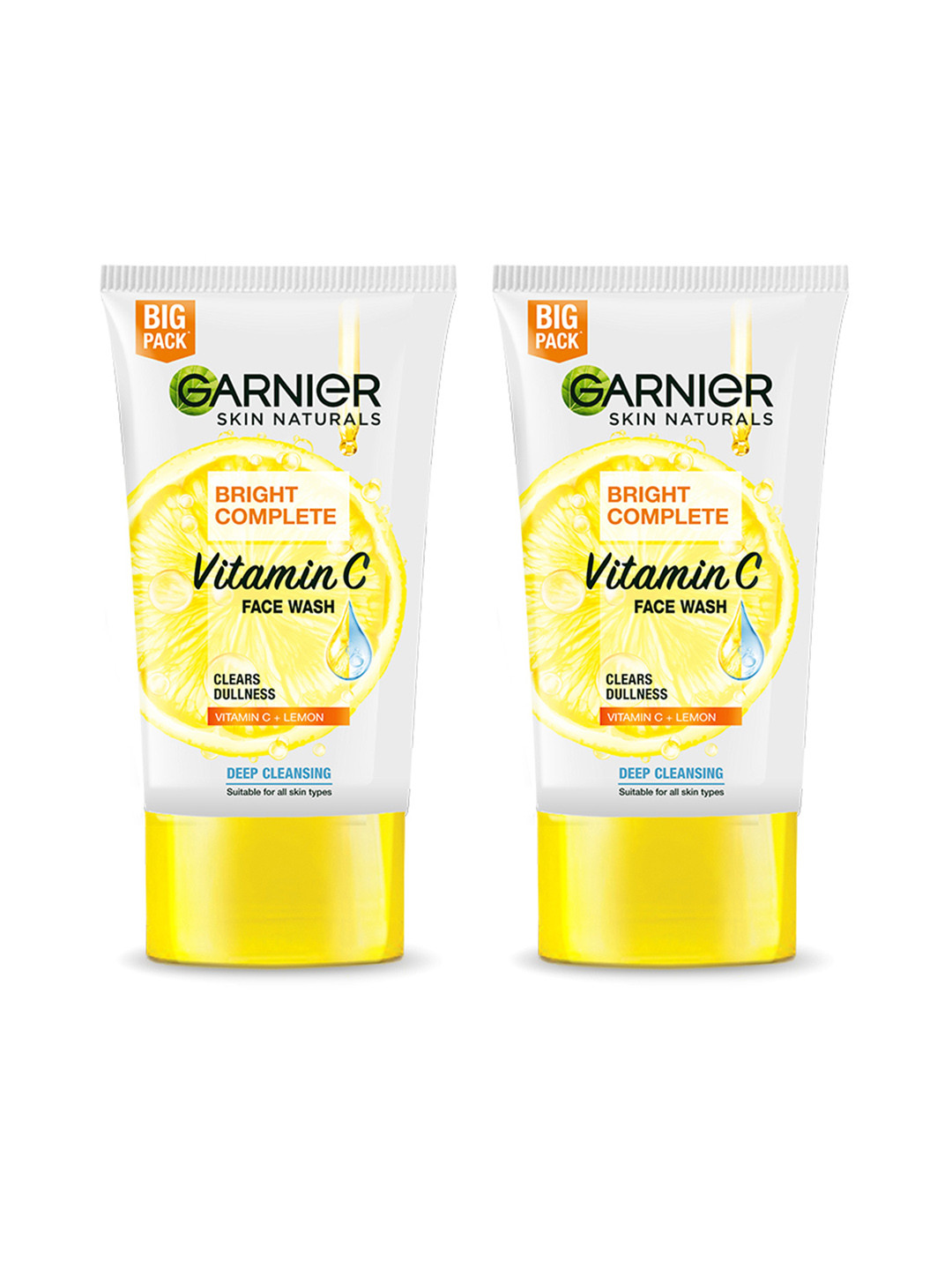 Garnier Set Of 2 Bright Complete Vitamin C Face Wash Gel - 150ml Each