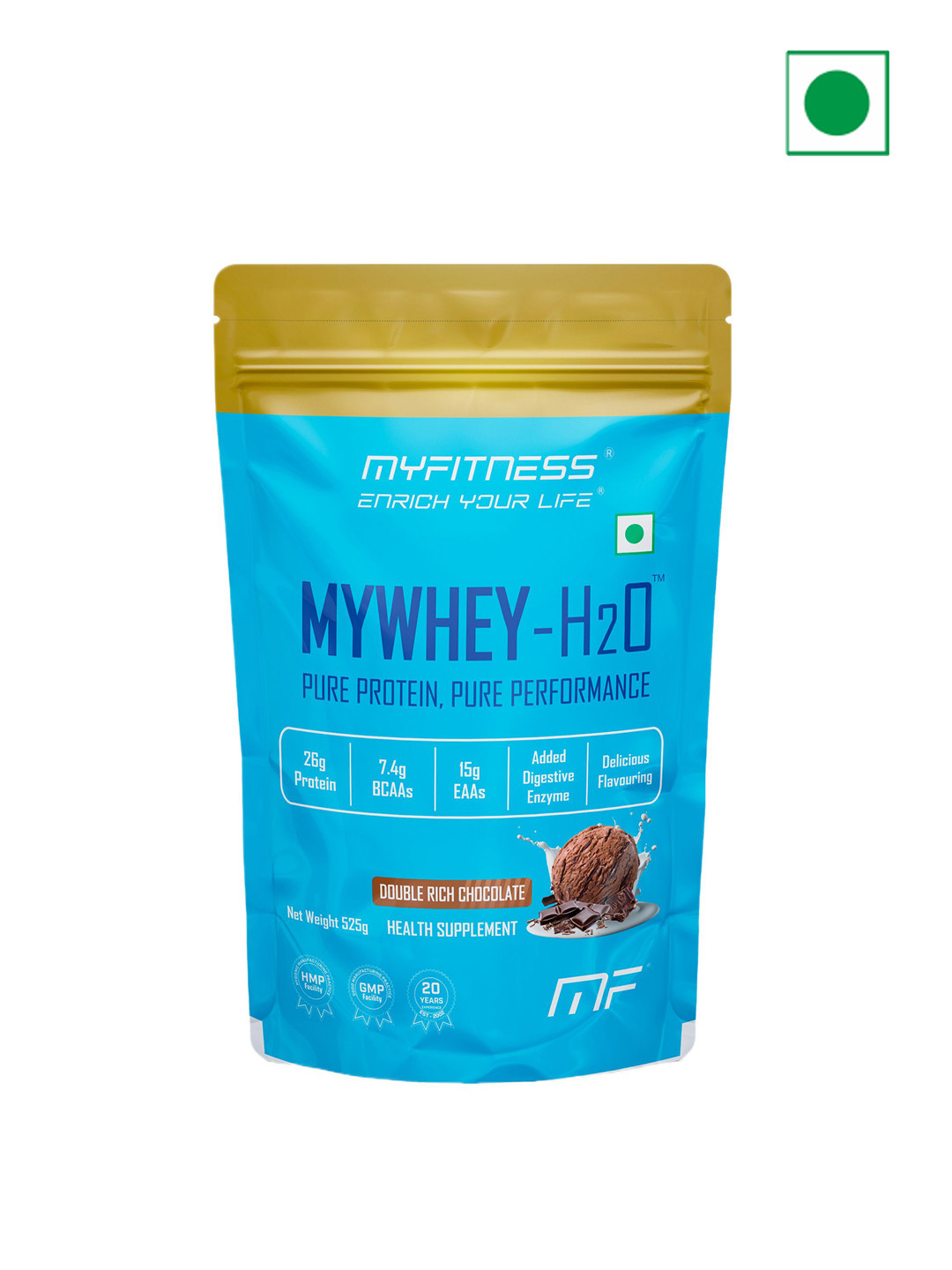 Mywhey H2O Whey Protein Powder Double Rich Chocolate 525g - 15 Servings