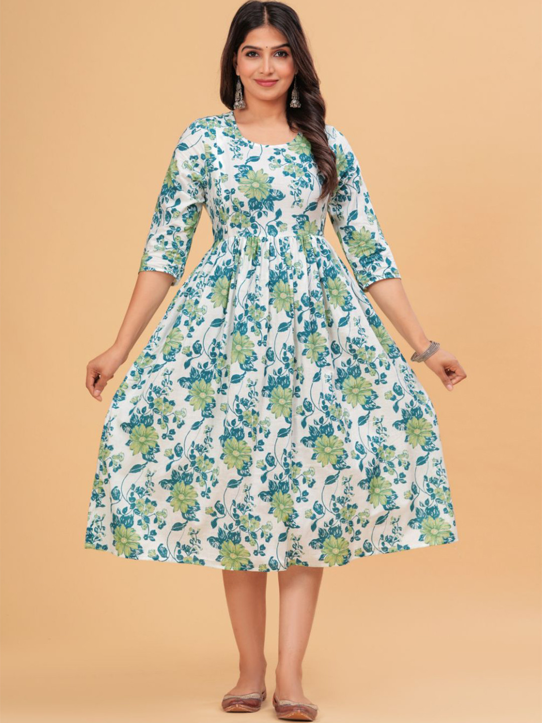 BAESD Floral Print Maternity A-Line Zip Dress