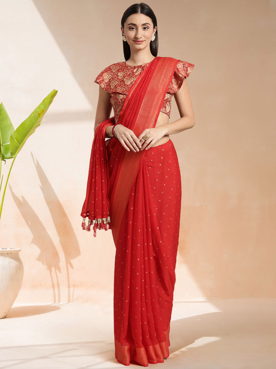 Mitera Floral Printed Ready to Wear Saree