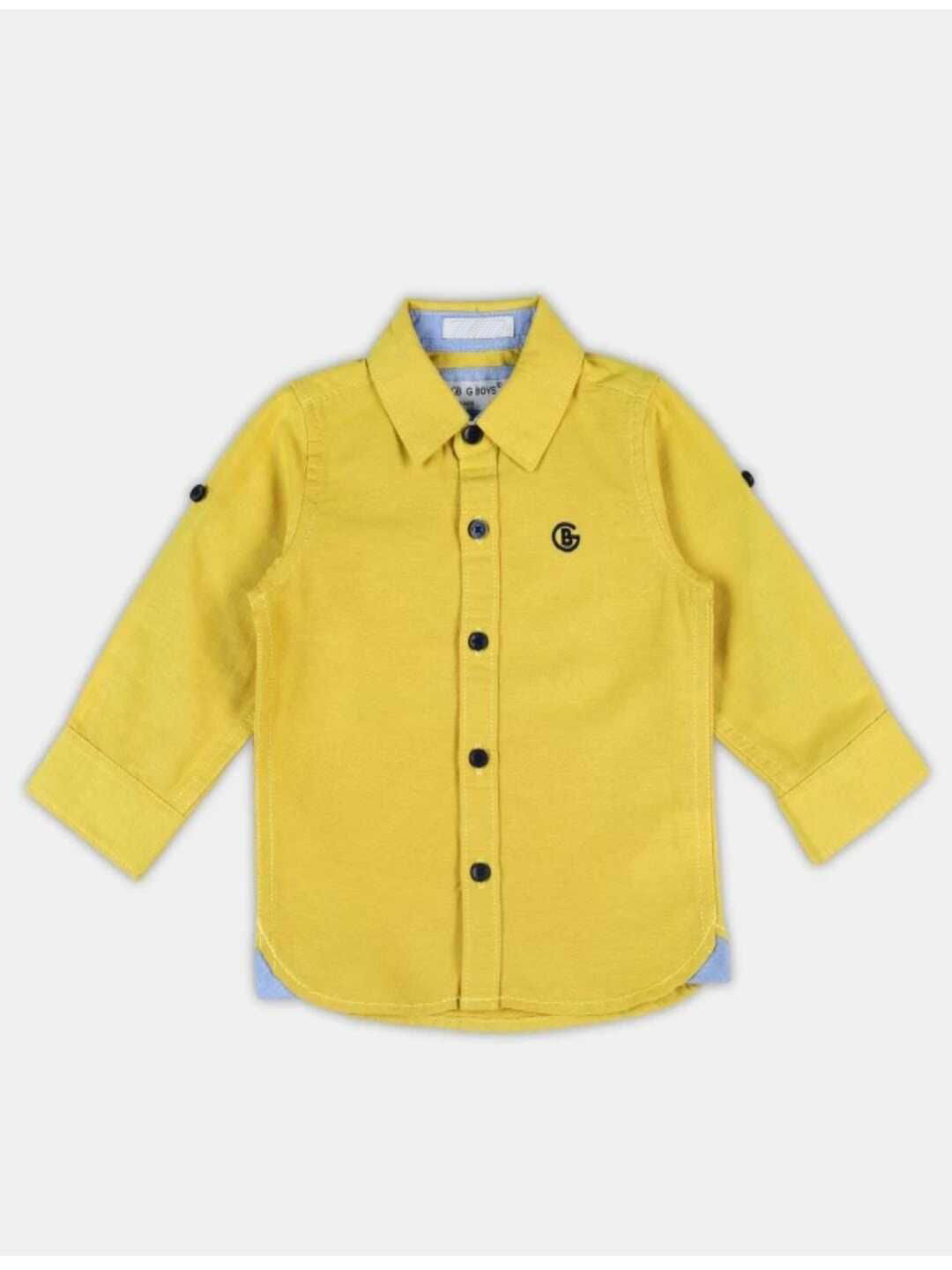 TINIBERRY Unisex Kids Comfort Spread Collar Solid Cotton Casual Shirt