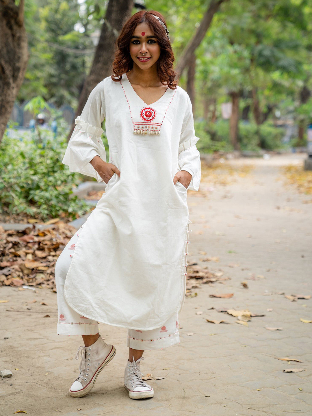 Prathaa Embroidered Bohemian Cotton Tunic
