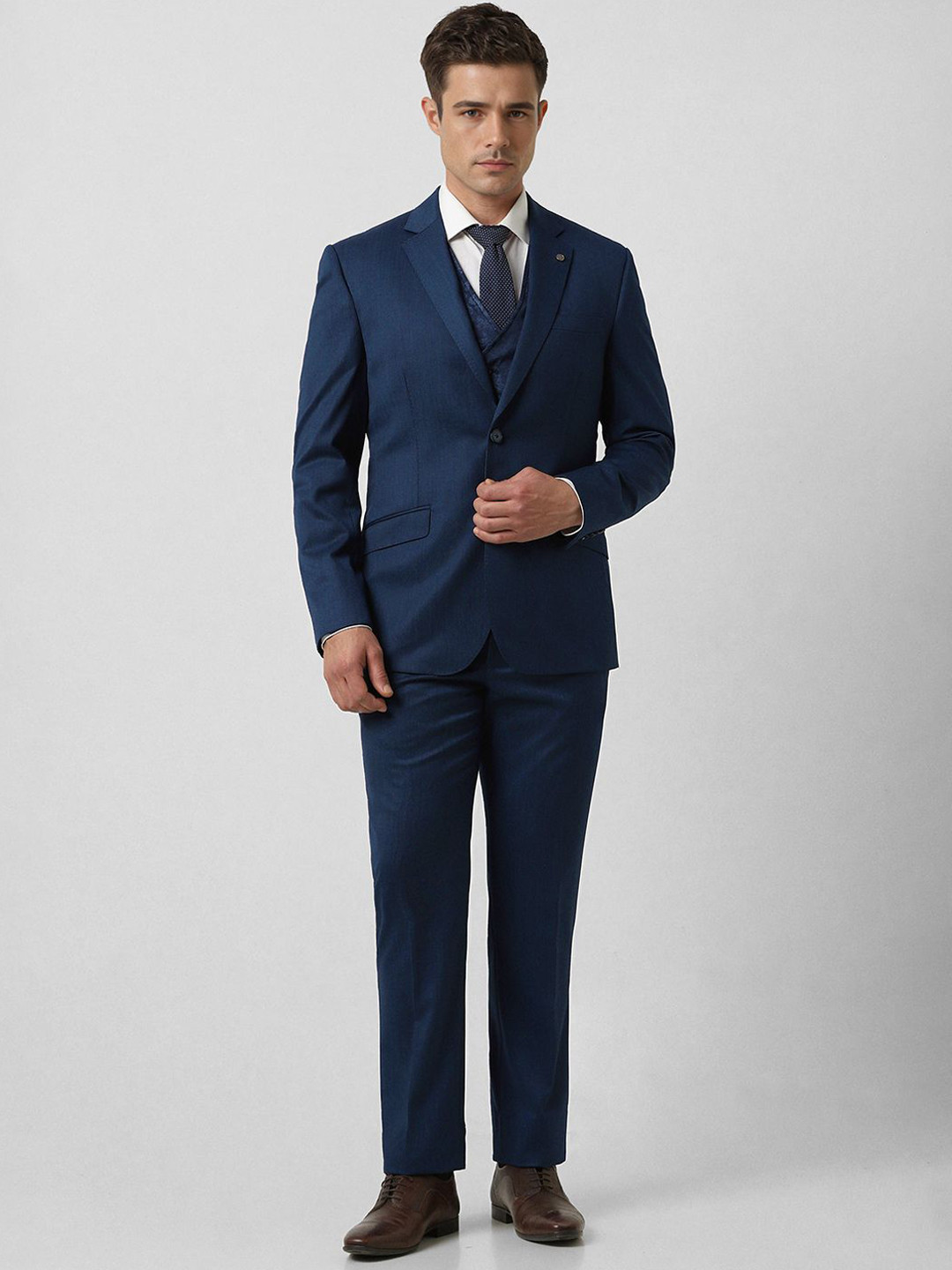 Van Heusen Textured 4-Pc Slim Fit Single Breasted Suit