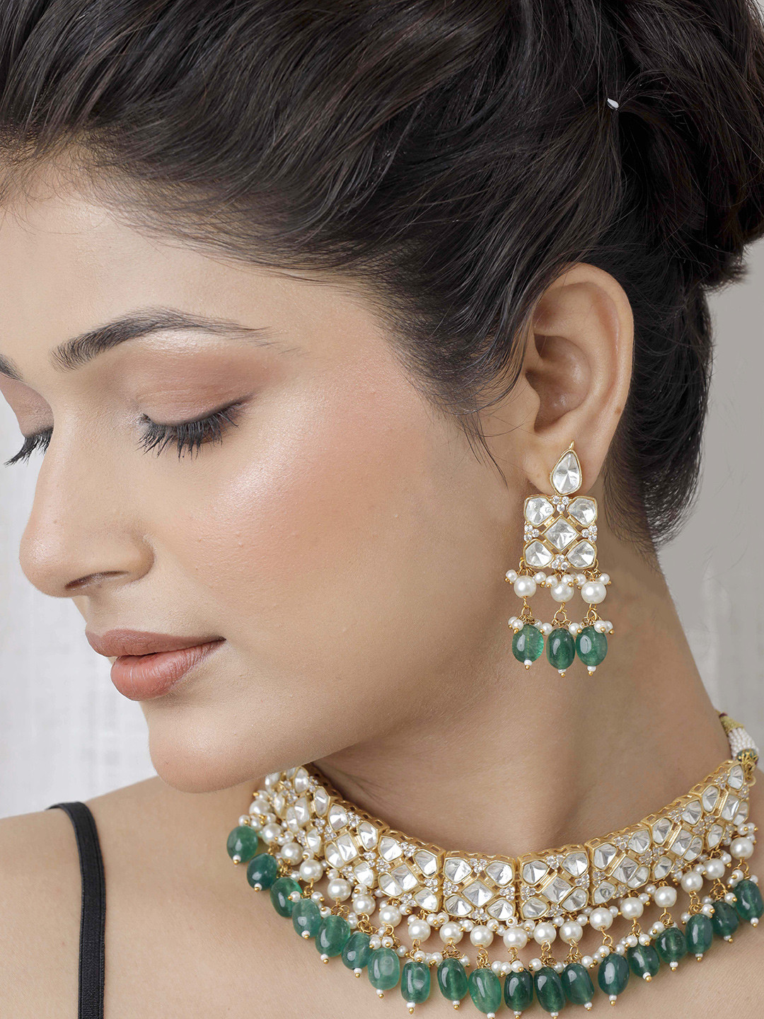 STYLE DECO Gold Plated Beaded Necklace & Earrings