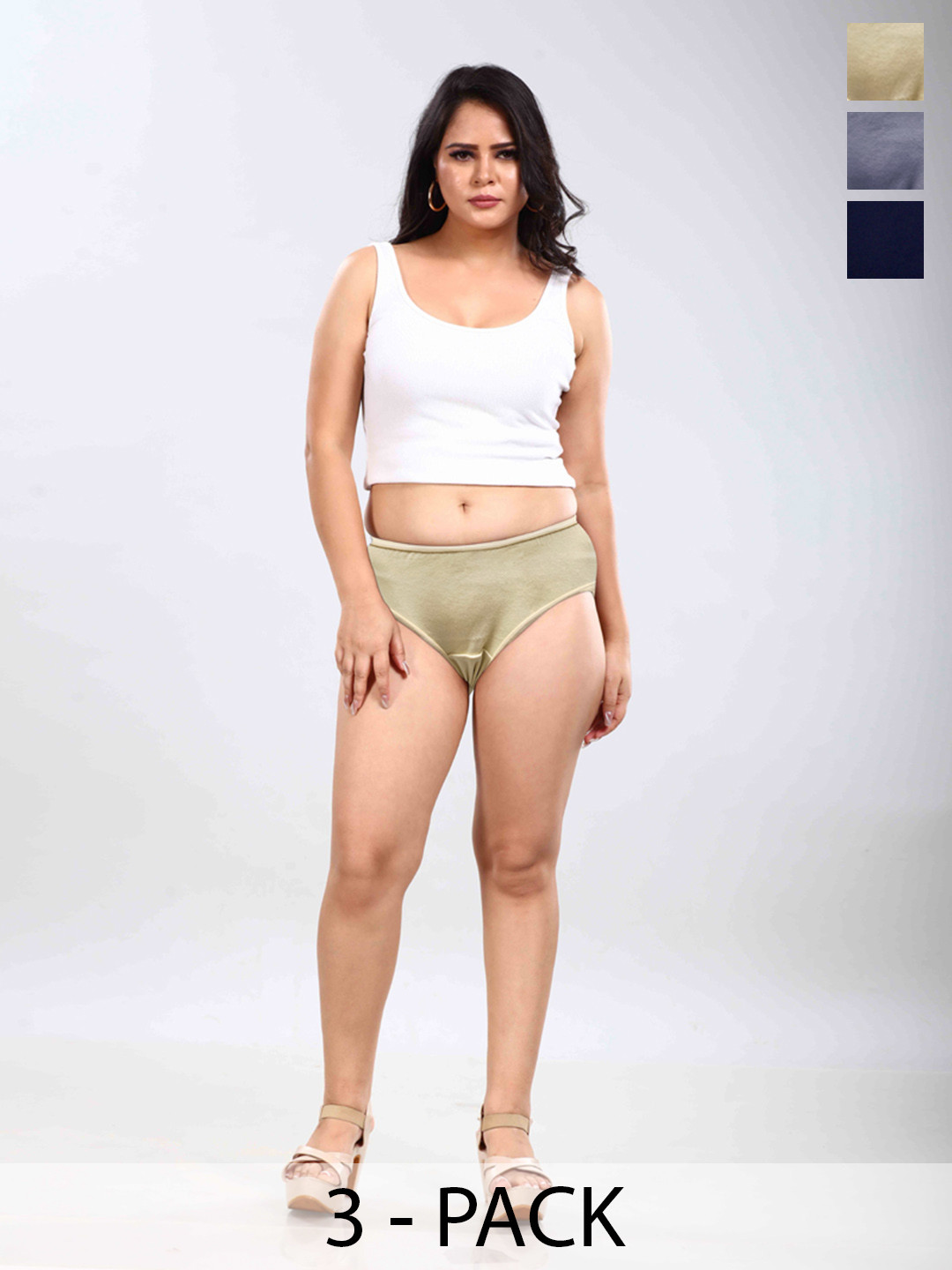 BOLD & BAE Women Pack Of 3 Mid Rise Hipster Briefs BBTLPP006077879595