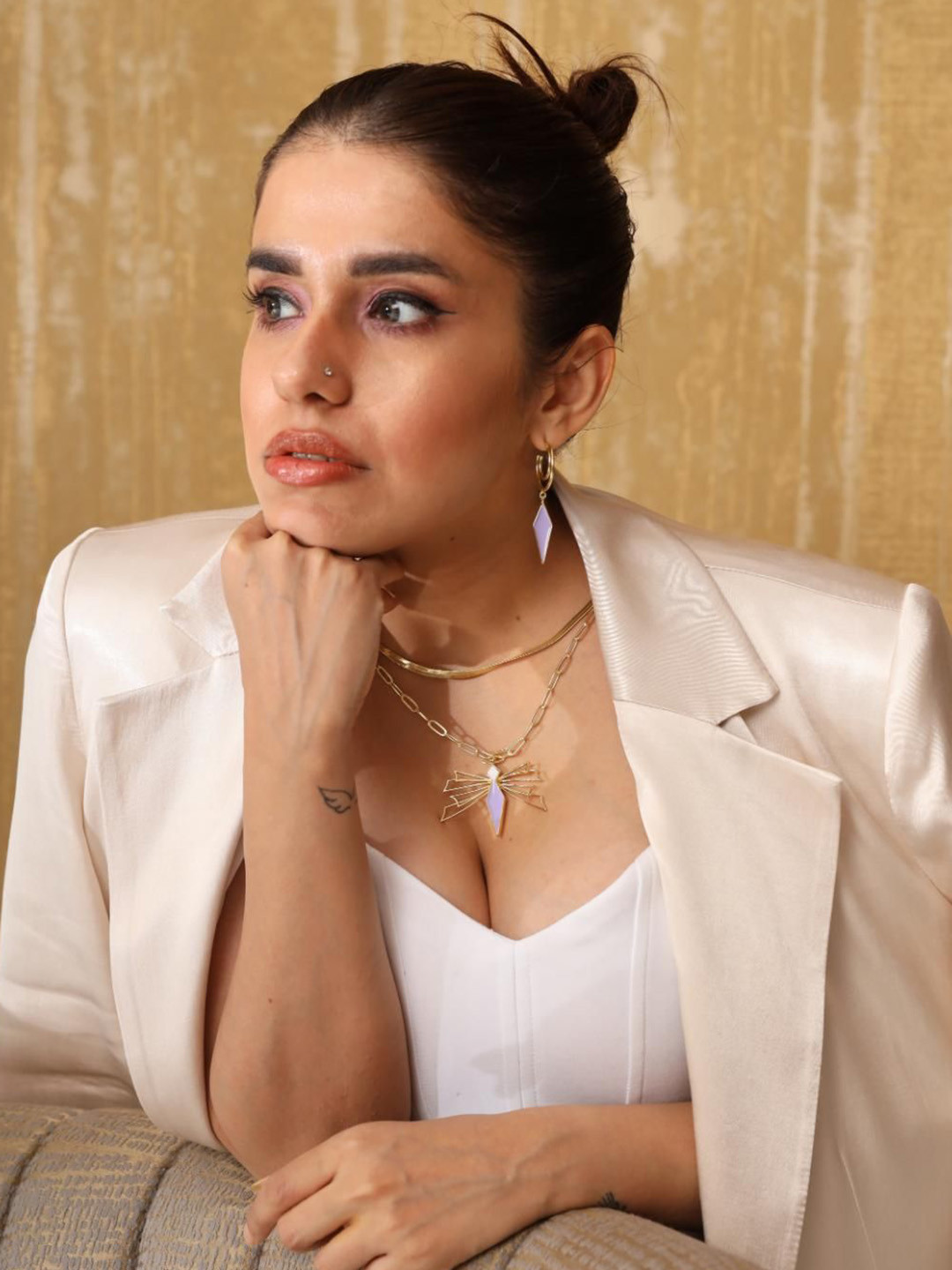 Varnika Arora Kairo Gold-Plated Geometric Drop Earrings