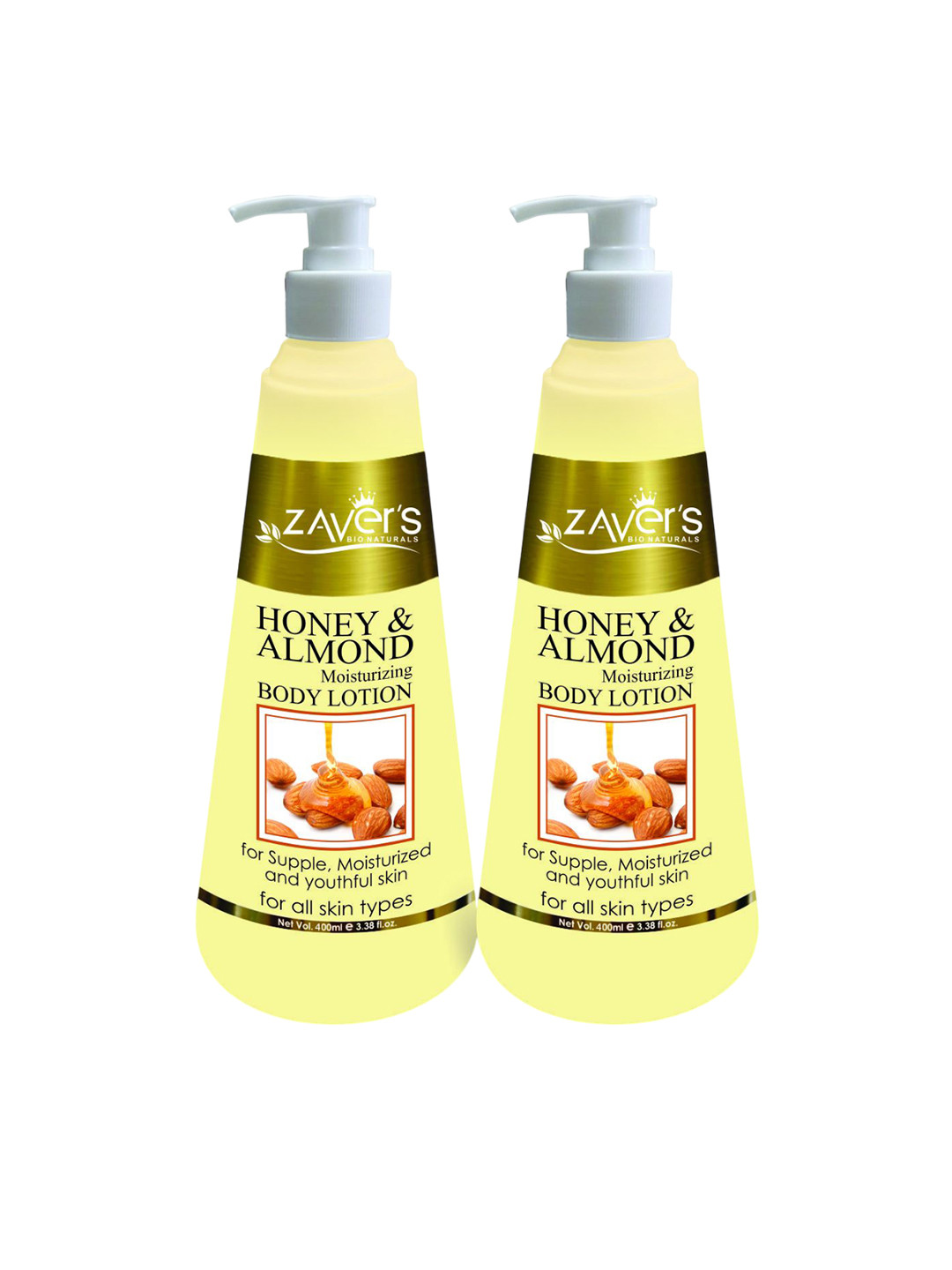 Zavers Set Of 2 Honey & Almond Moisturising Body Lotion - 400 ml Each