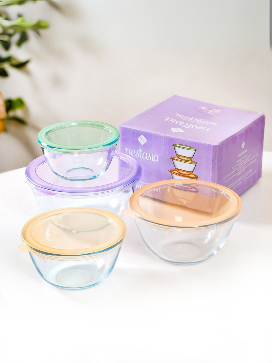 Nestasia 4 Pcs Food Storage Containers With Nested Design 450 ml, 750 ml, 1100 ml, 1400 ml