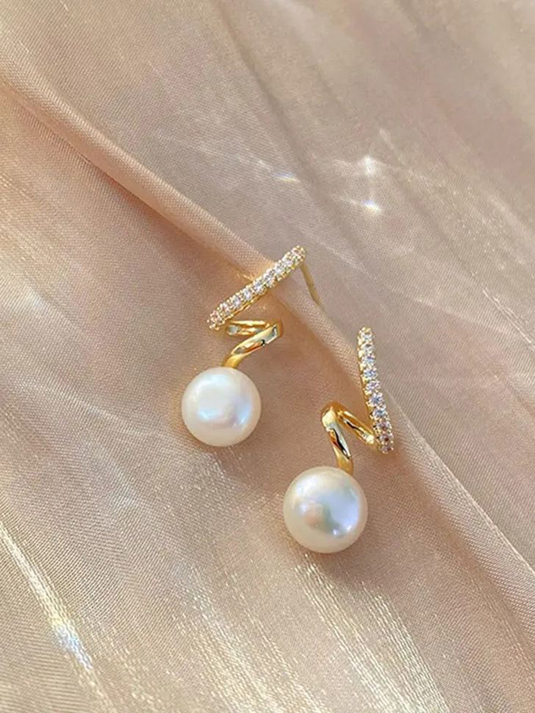 Celestique Stone Studded Contemporary Studs