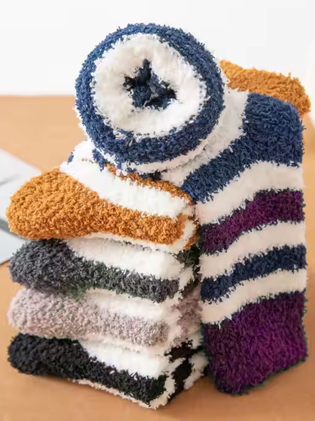 FIMS Women Pack Of 6 Assorted Woolen Calf Length Socks