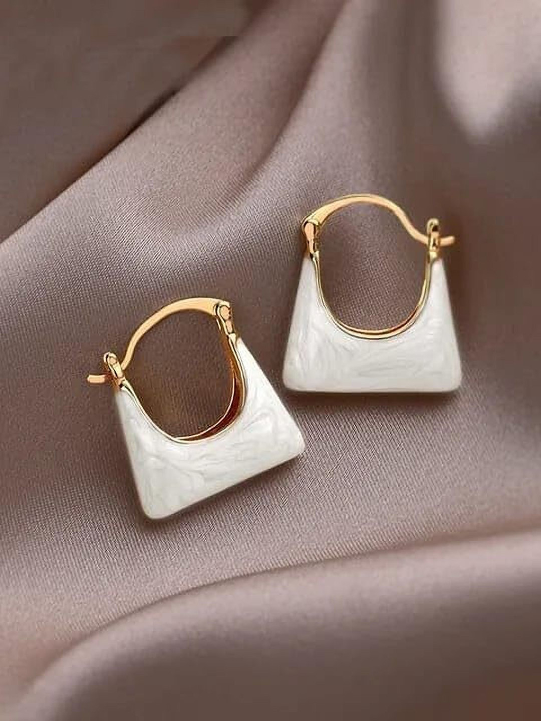 Celestique Gold-Plated Bag Shaped Hoop Earrings