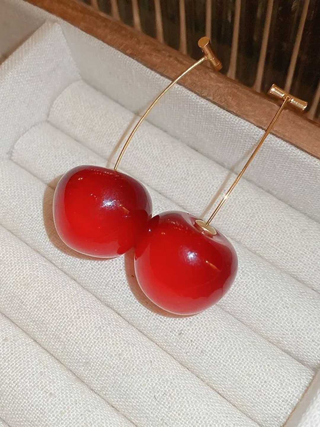 Celestique Gold-Plated Cherry Drop Earrings
