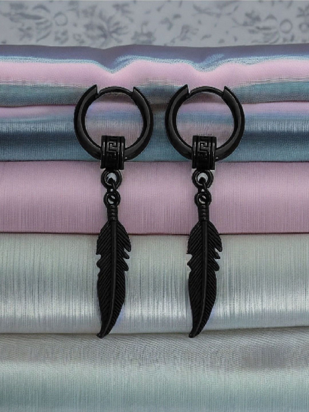 RUHI COLLECTION Feather Shaped Hoop Earrings