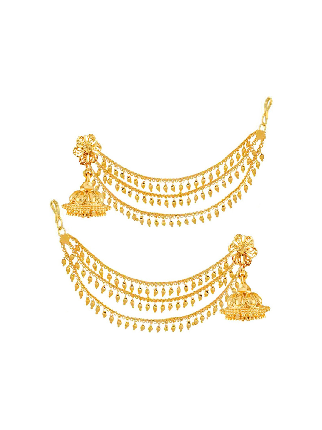PINAAKA DARINI 1 Gram Gold-Plated Contemporary Drop Earrings