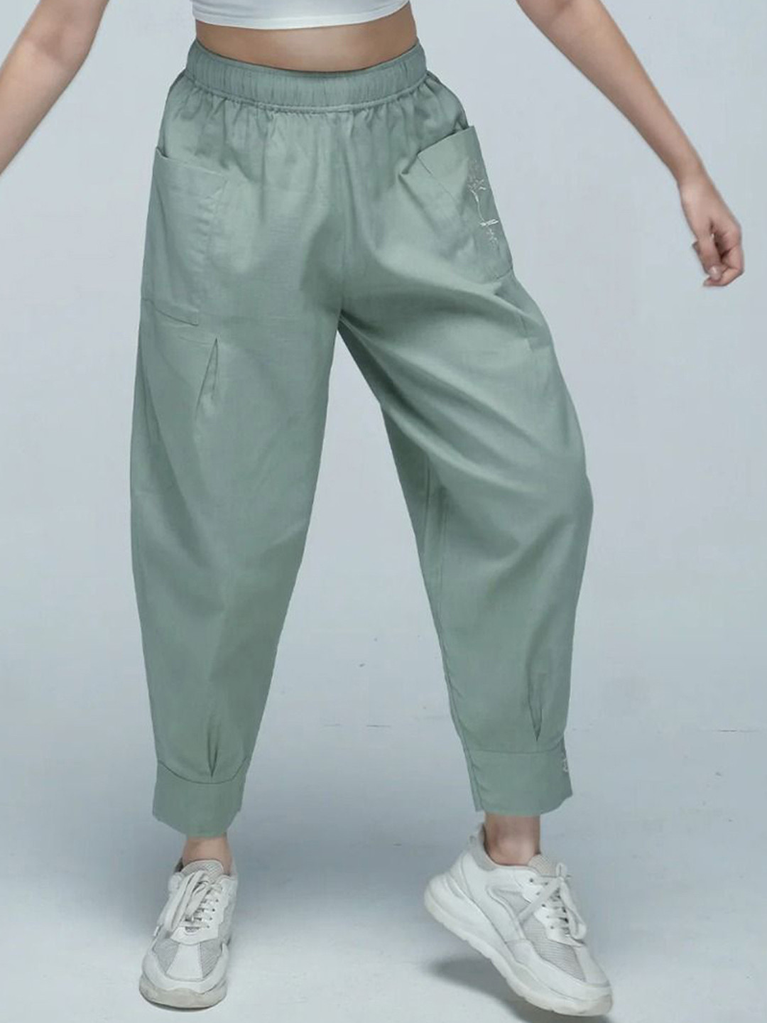 KSHM Unisex Mid-Rise Slip On Harem Pants