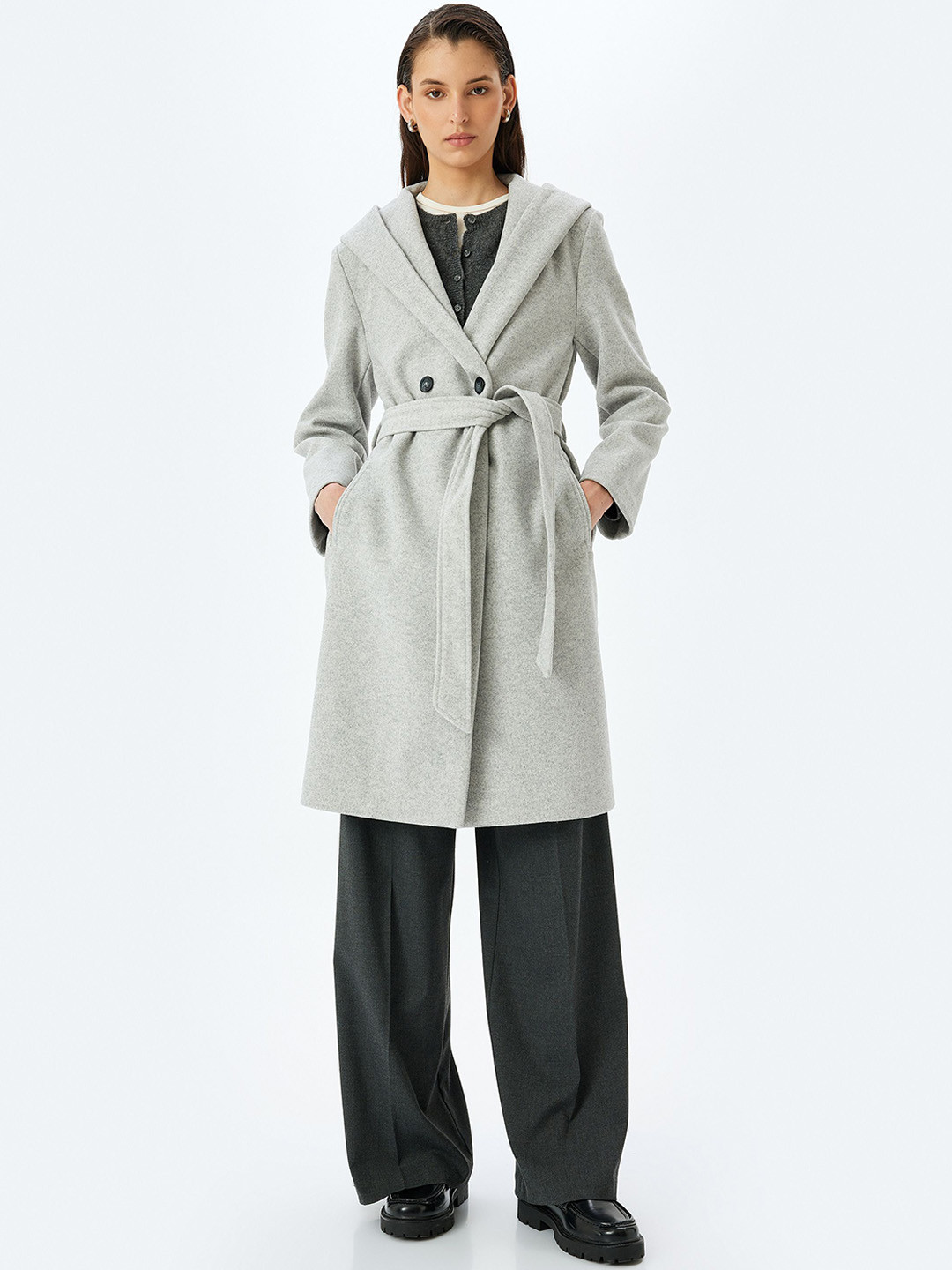 Koton Women Single-Breasted Knee Length Overcoats