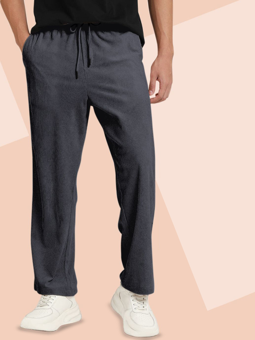 INDICLUB Men Striped Trousers