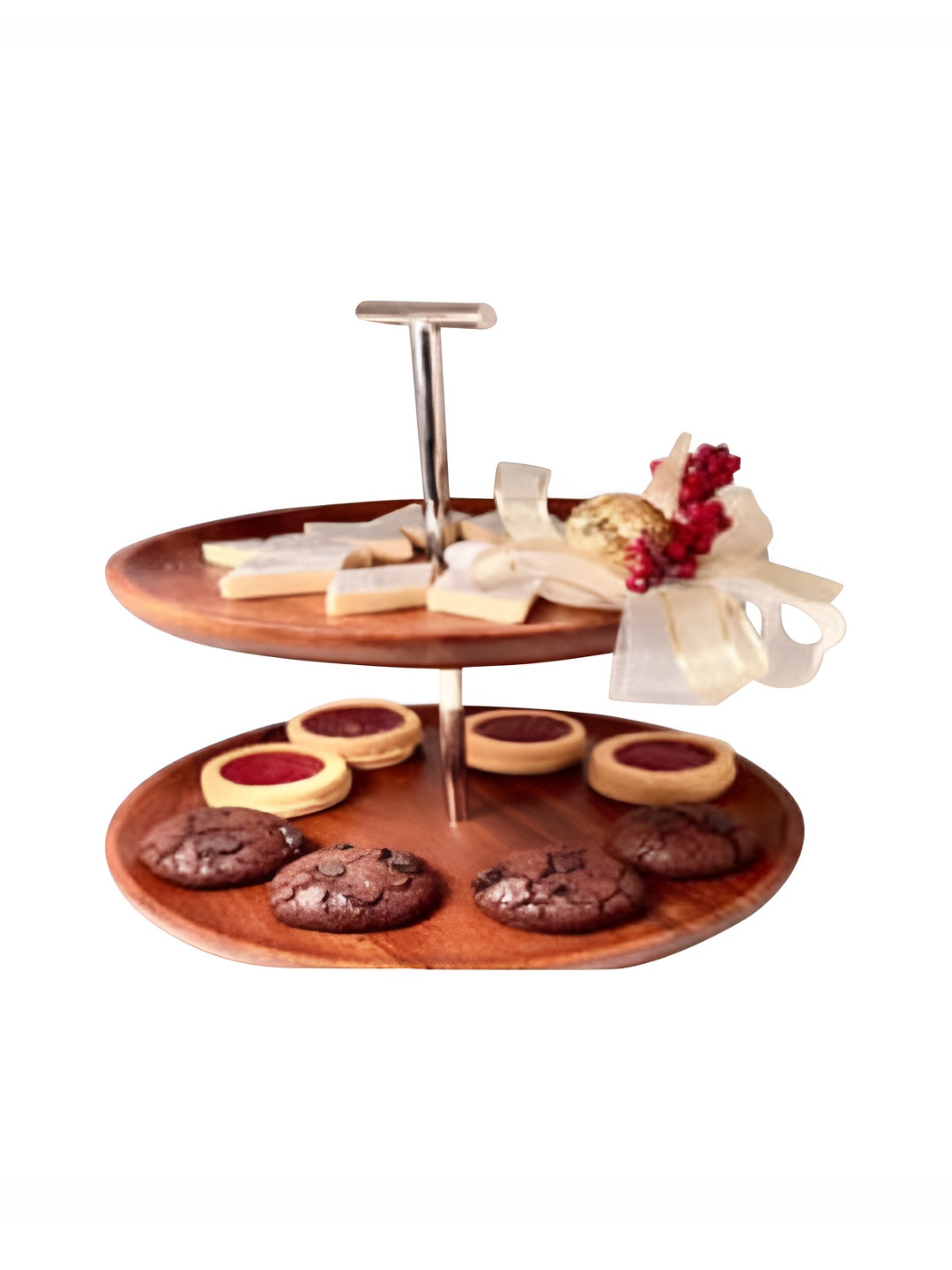 ARIYA Brown Wooden Cake Stand