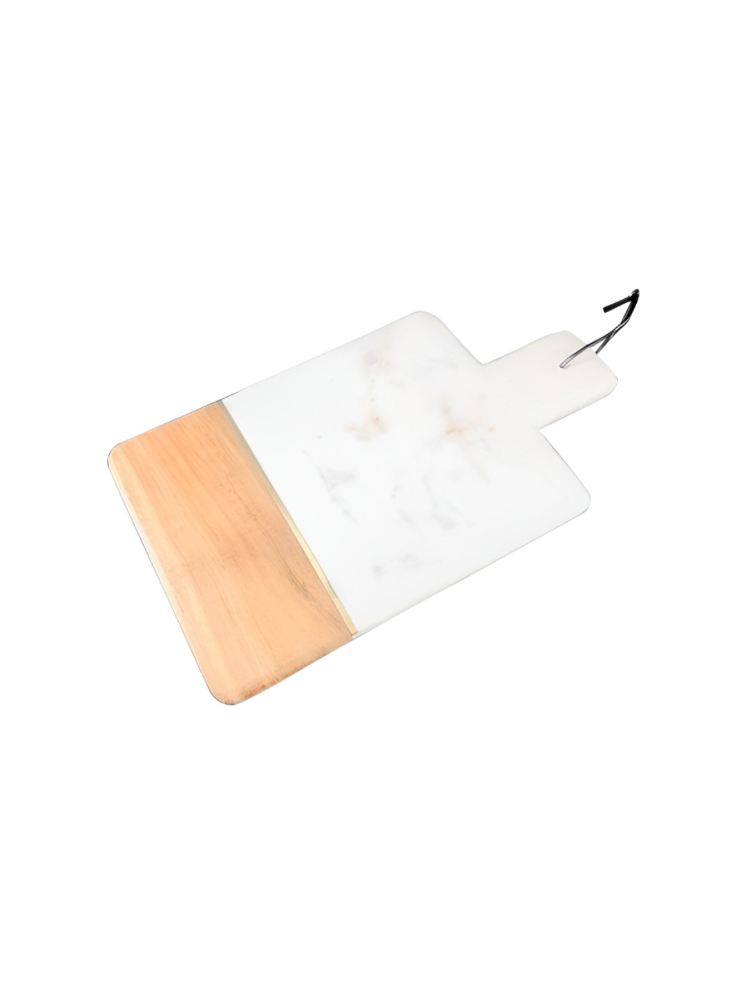 ARIYA White & Brown Marble & Wooden Food Platter