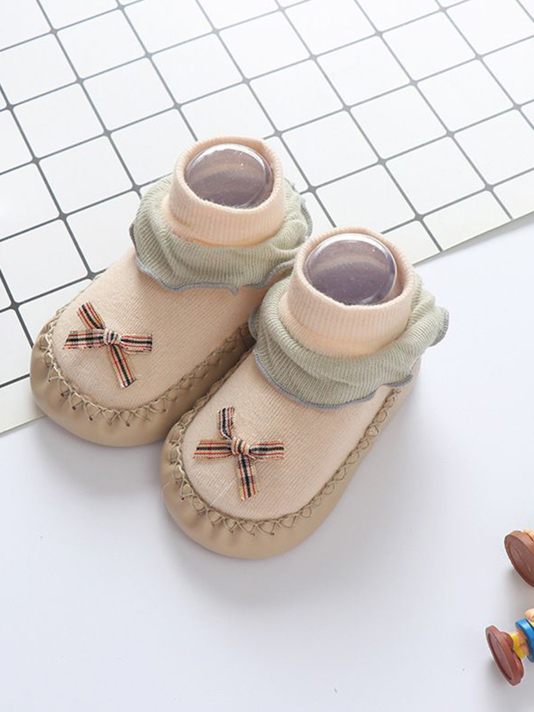 SYGA Kids Lace Bow Pattern Non Slip Booties