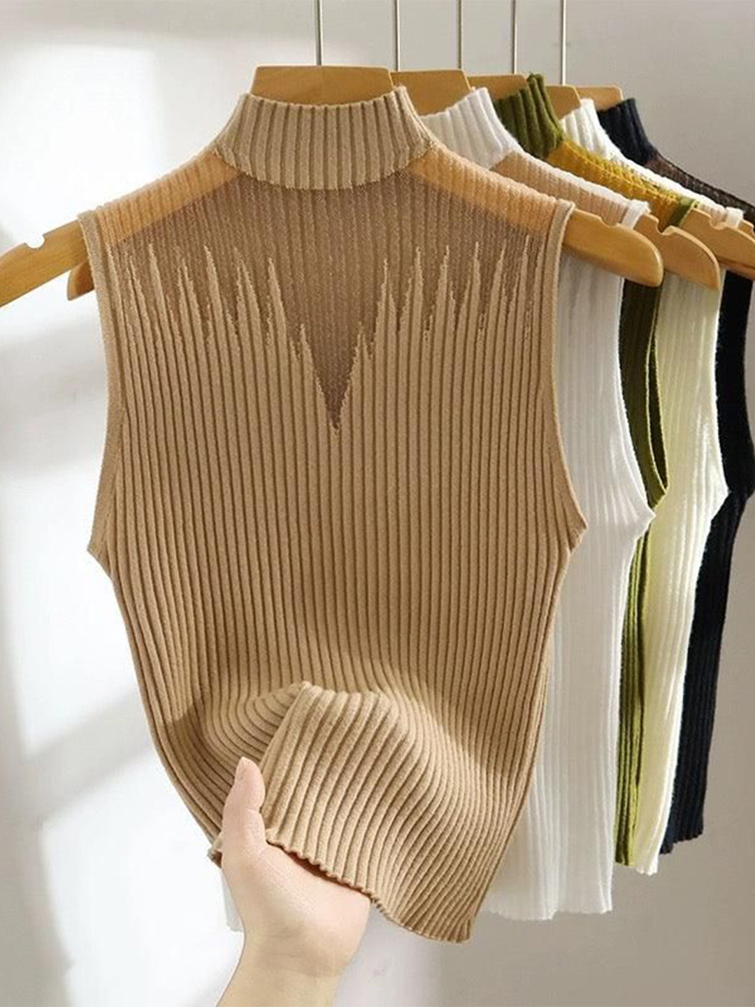 Miss Mosa By Akanksha  Brown Women Phoebe Statement Summer Tank Top