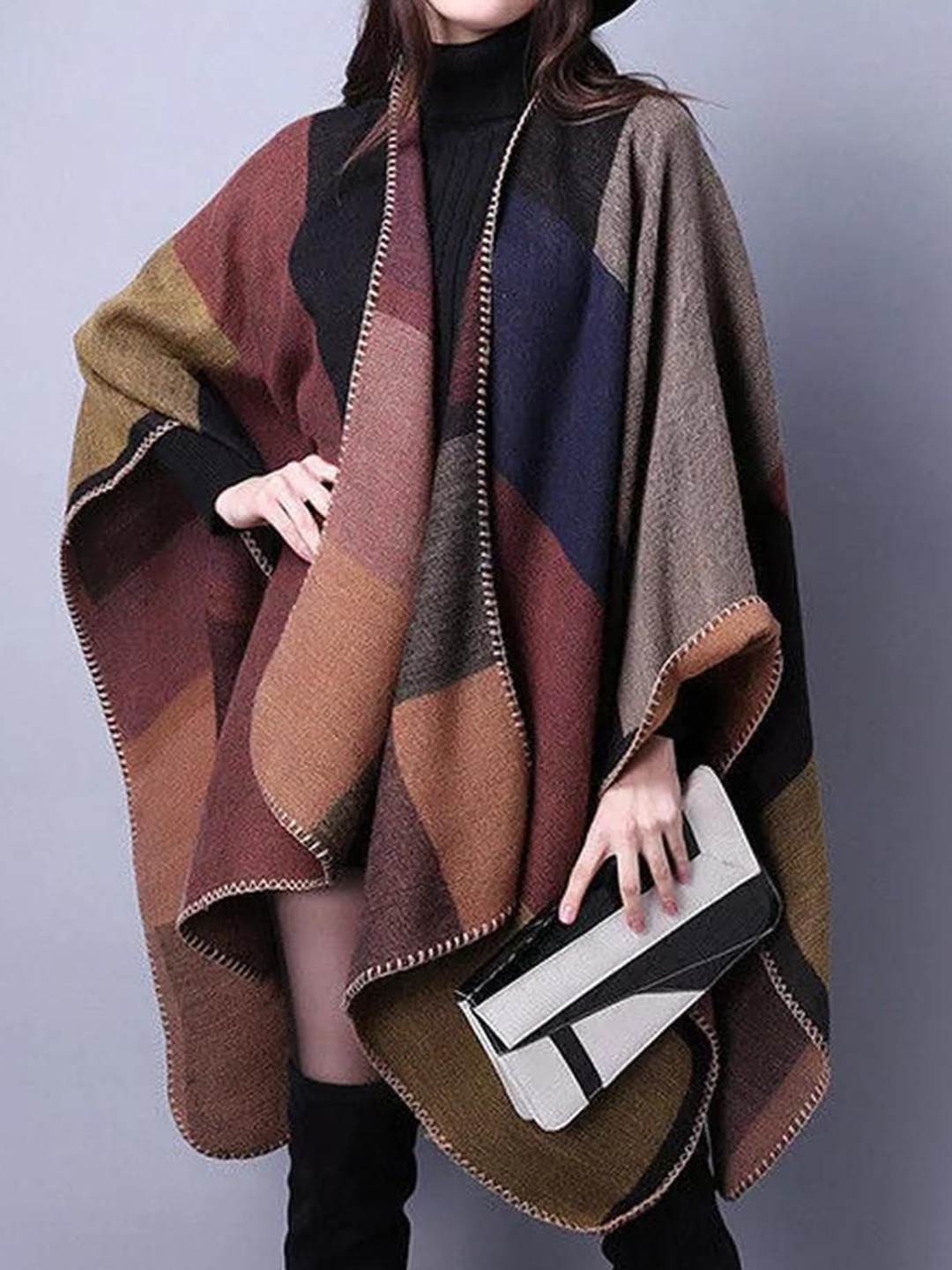 Miss Mosa By Akanksha  Brown Women Luxury Cashmere Capes