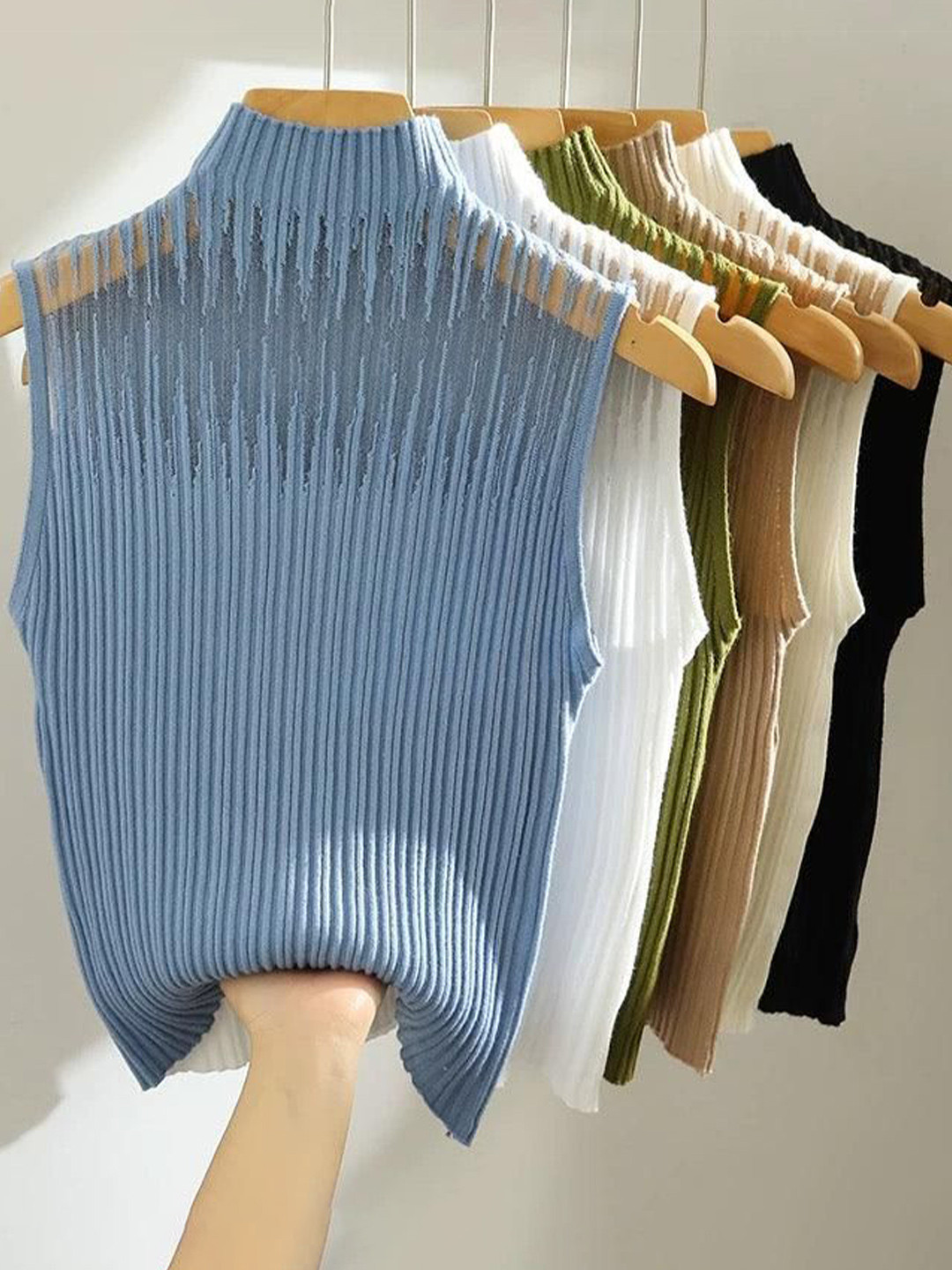 Miss Mosa By Akanksha  Blue Women Phoebe Statement Summer Tank Top