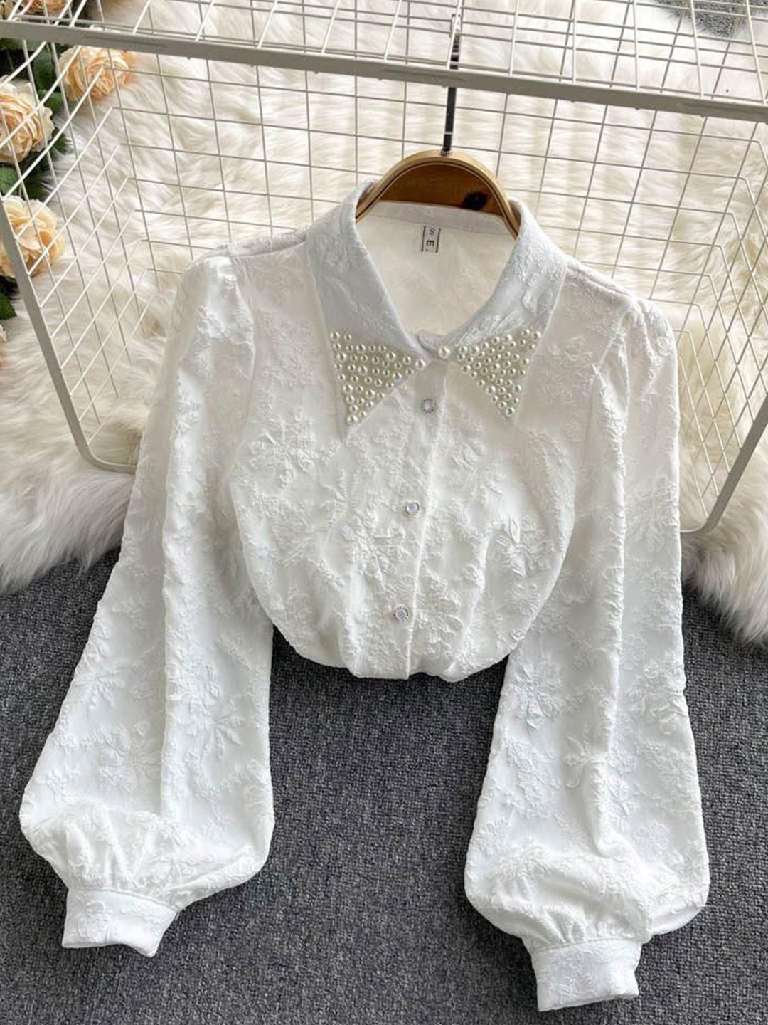 Miss Mosa By Akanksha  White Women Sebia Embroidered Blouse