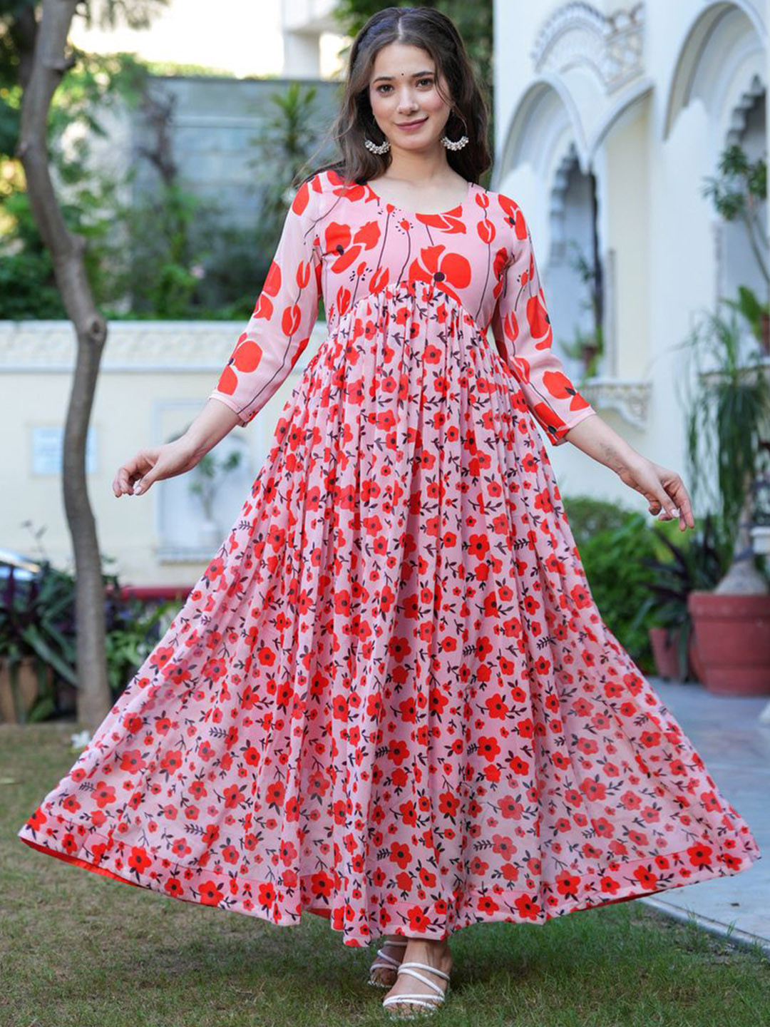 Sitaram Designer Floral Printed Anarkali Kurta