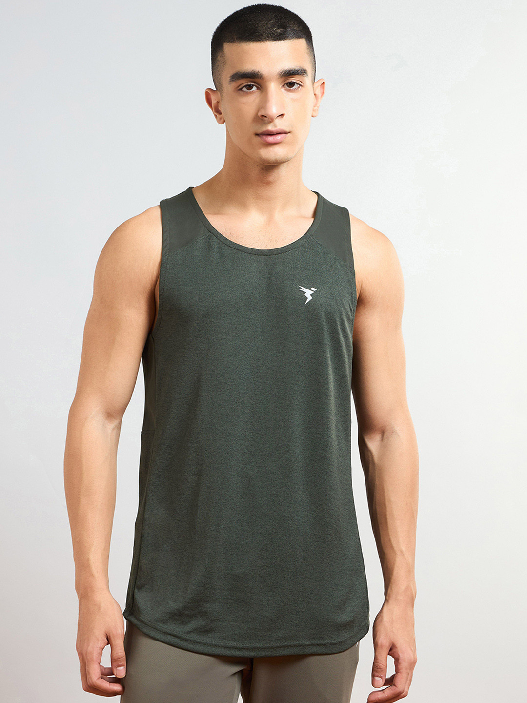 Technosport Men Scoop Neck Gym Innerwear Vests MTP757PGMSML