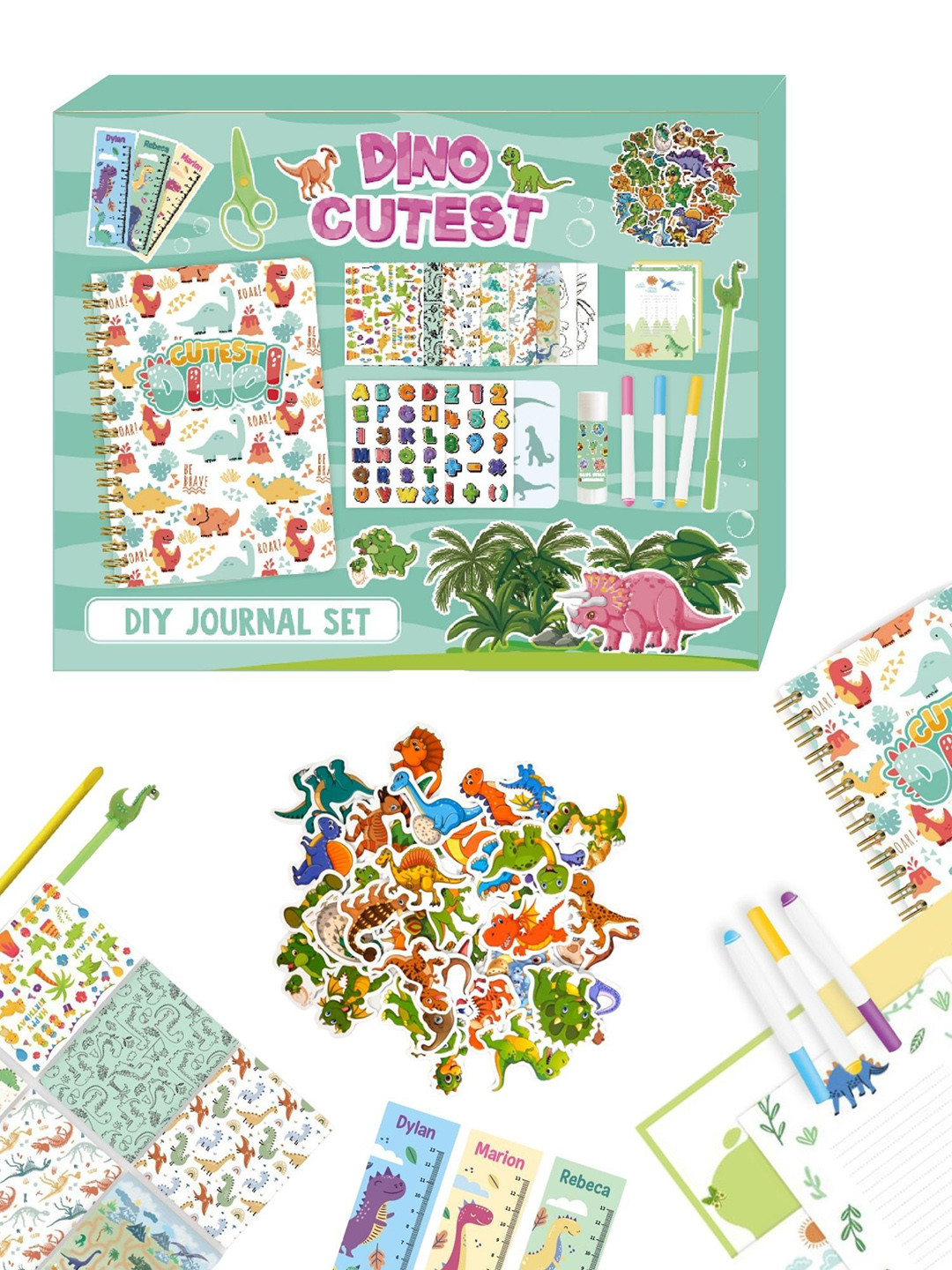 Tinker Squad Dinosaur Scrapbook Set with Diary Craft Accessories Stationery DIY Gift Kit