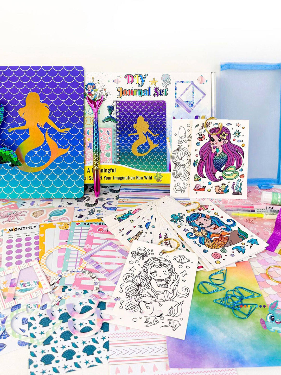 Tinker Squad Mermaid Scrapbook Journal Diary Set with DIY Craft Accessories Stationery