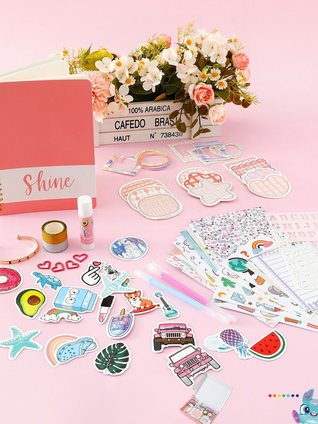 Tinker Squad Pink Scrapbook Journal Diary Set with DIY Craft Accessories Stationery Gift