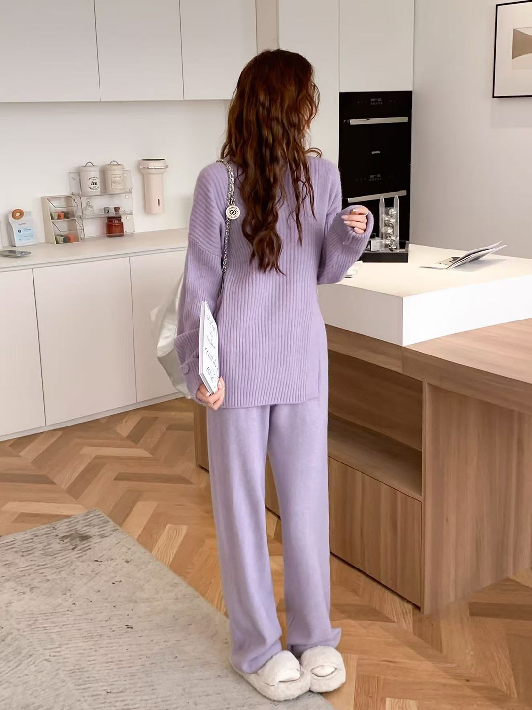 Miss Mosa By Akanksha  Purple Rio Luxe Winter Coord Set - Tracksuit