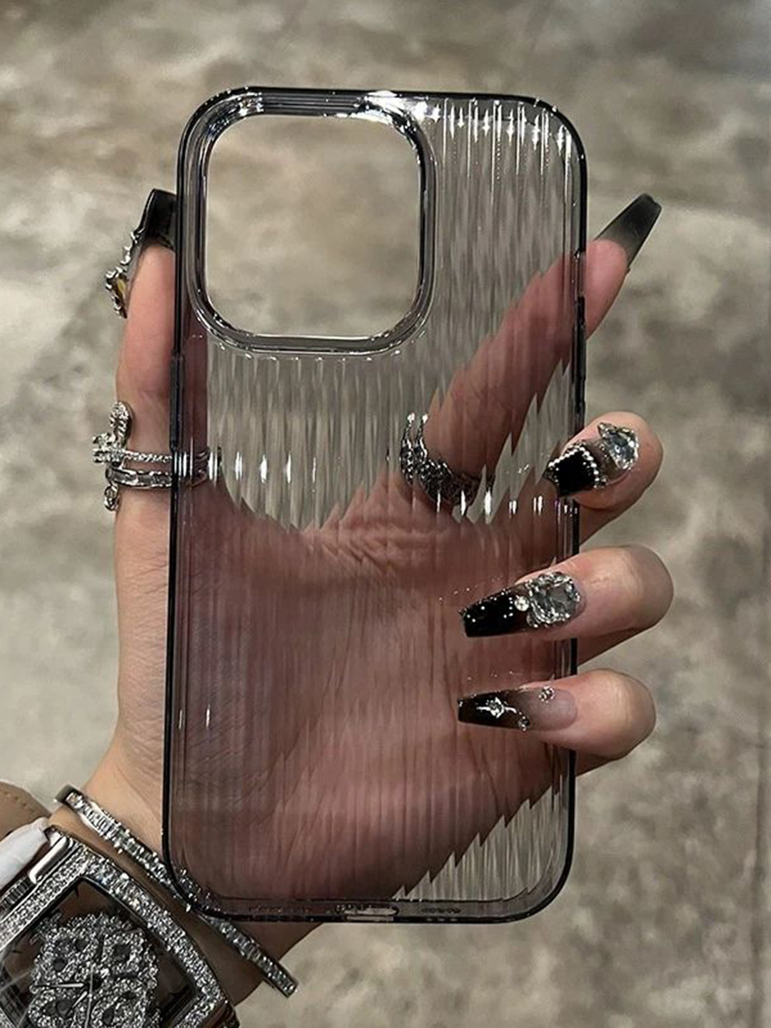 Luxury Kase Solid iPhone 13 Pro Max Transparent Back Case