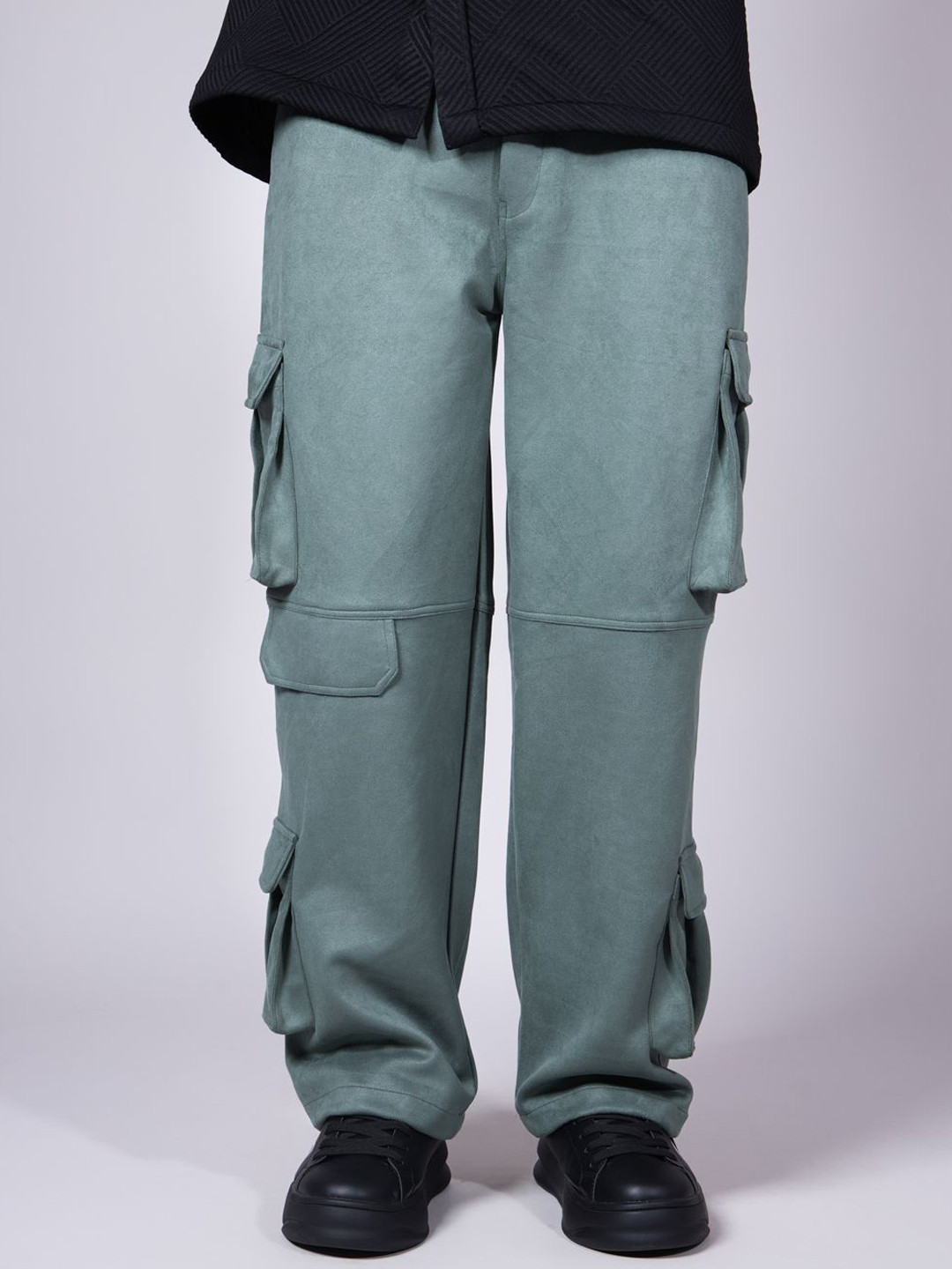 Hop Head Emerald Green Boxy Pocket Suede Pants