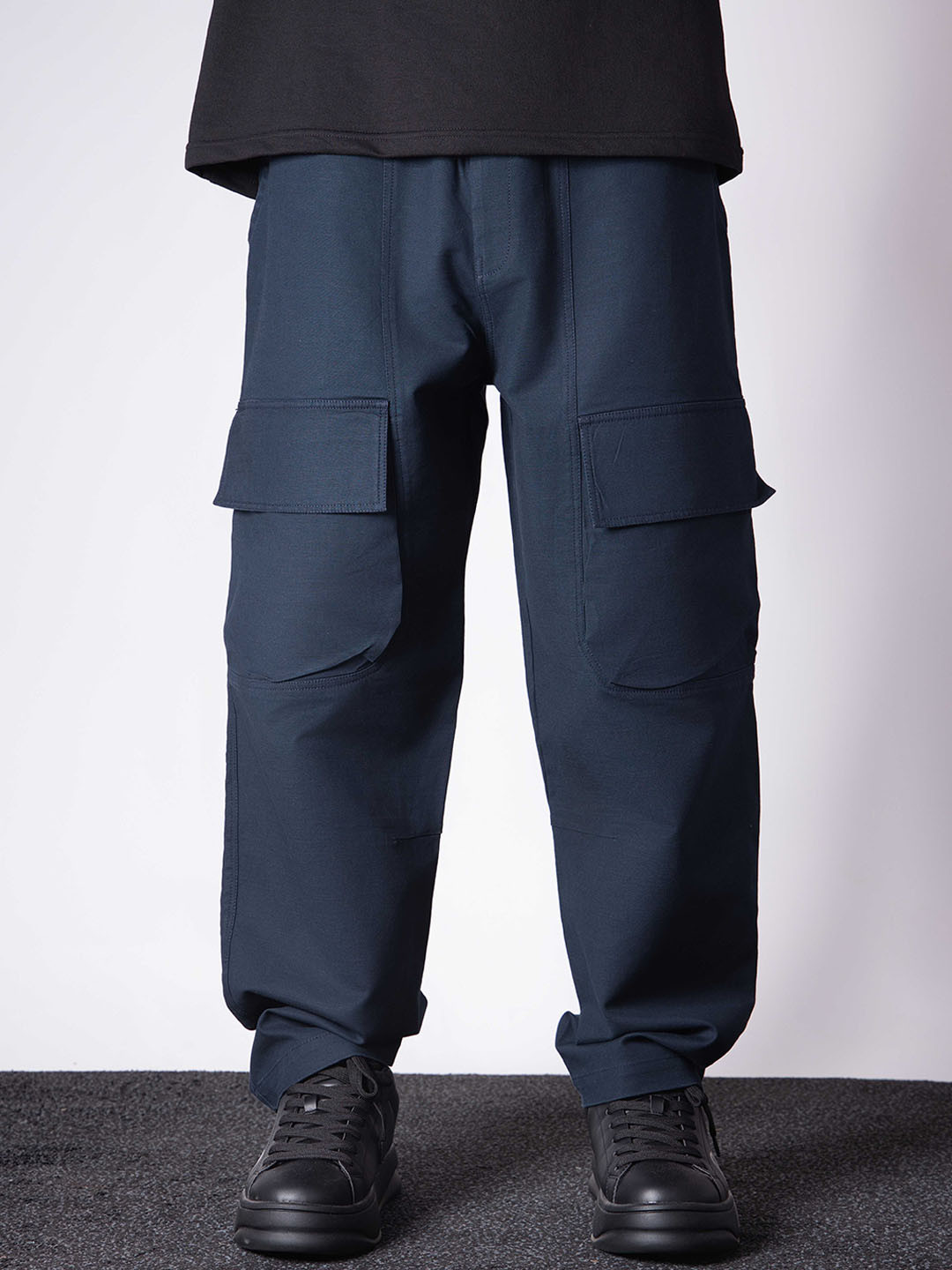 Hop Head Navy Blue Front Pocket Cotton Cargo