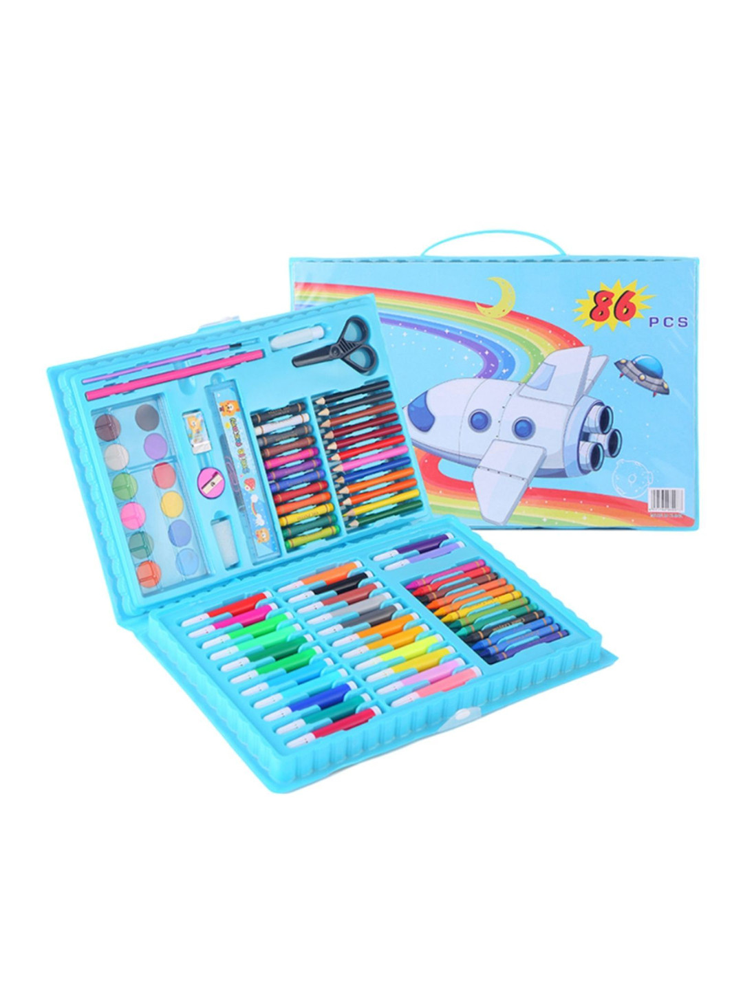 Tinker Squad 86 Pcs Art Kit Drawing & Colouring Pens Crayons Gift Set Stationery